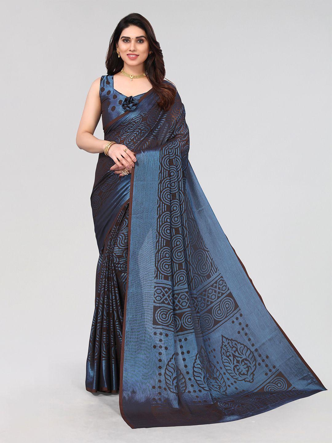 winza designer poly chiffon venkatgiri saree with blouse piece