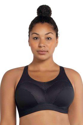wired multiway straps lightly padded womens sports bra - black