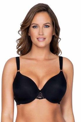 wired regular straps padded womens every day bra - black