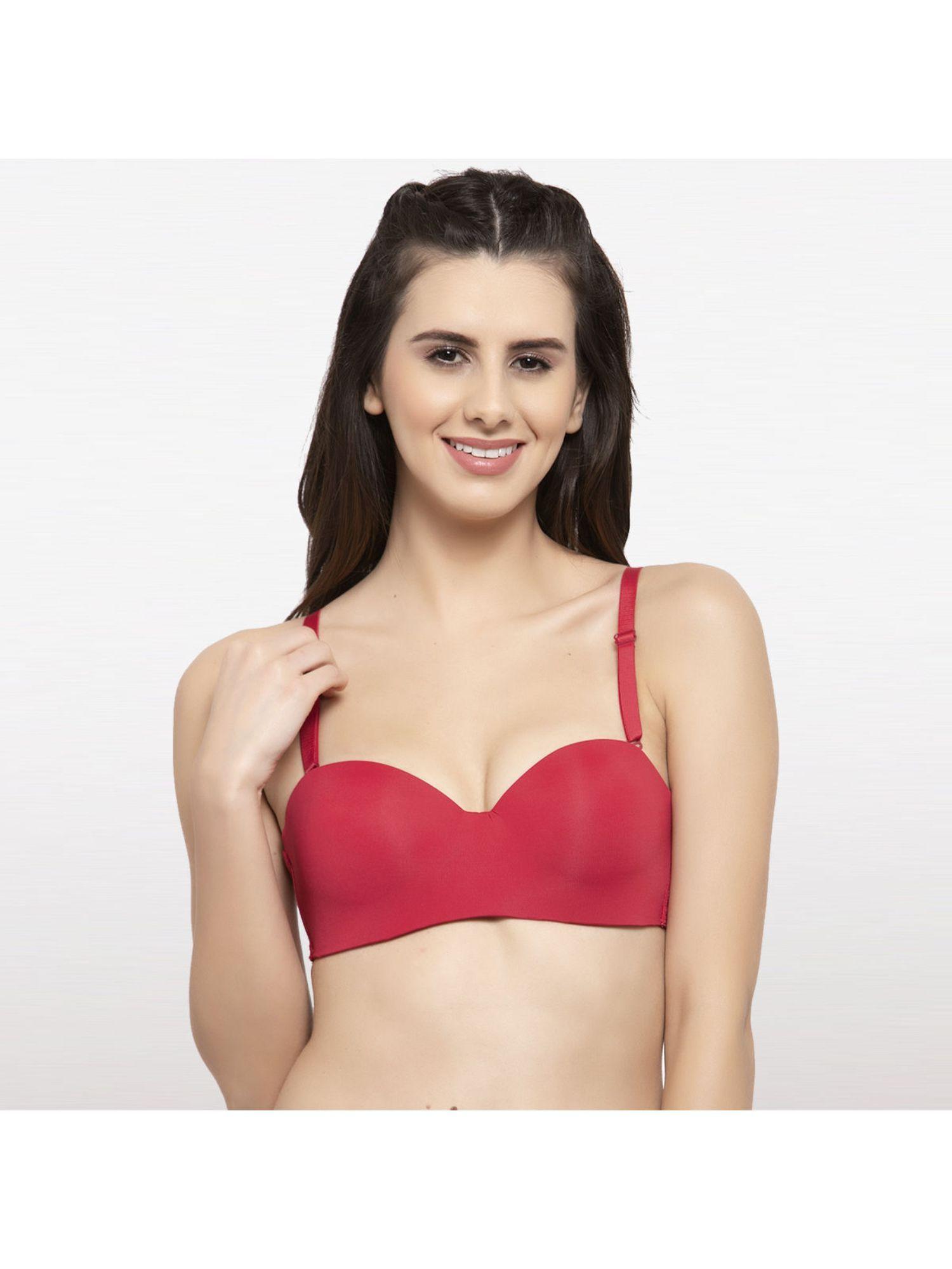 wired strapless t-shirt bra - red