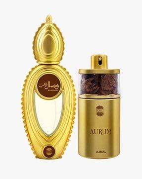 wisal dhahab edp fruity floral perfume for men & aurum edp fruity floral perfume for women