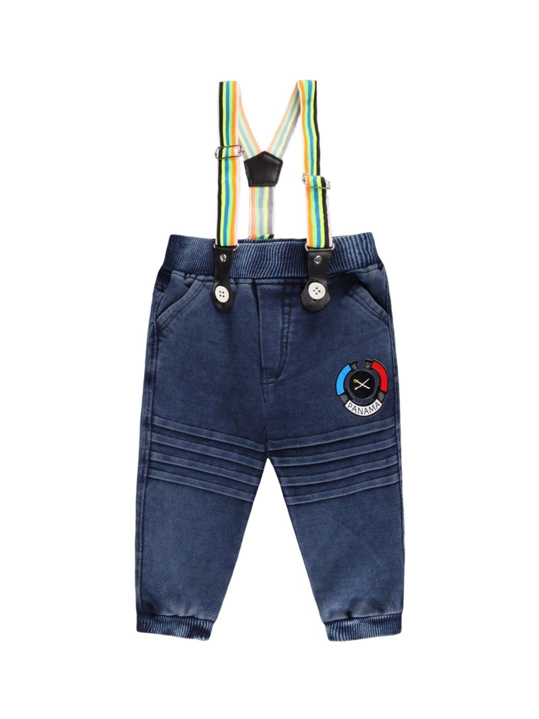 wish karo boys classic regular fit light fade stretchable jeans with suspenders