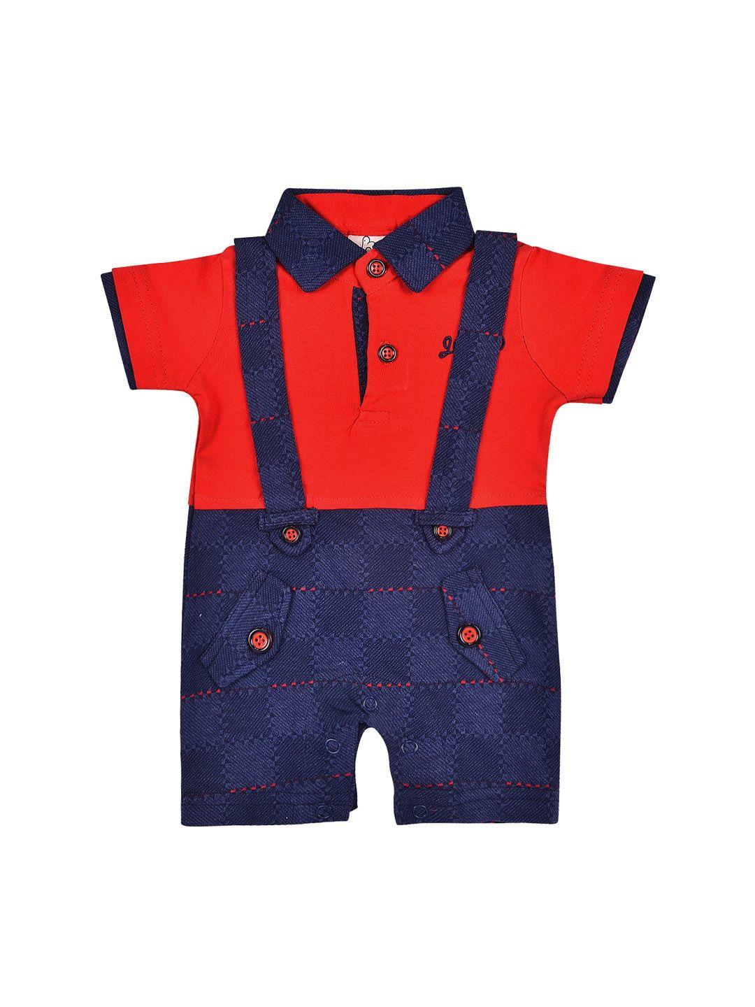 wish karo boys checked cotton rompers