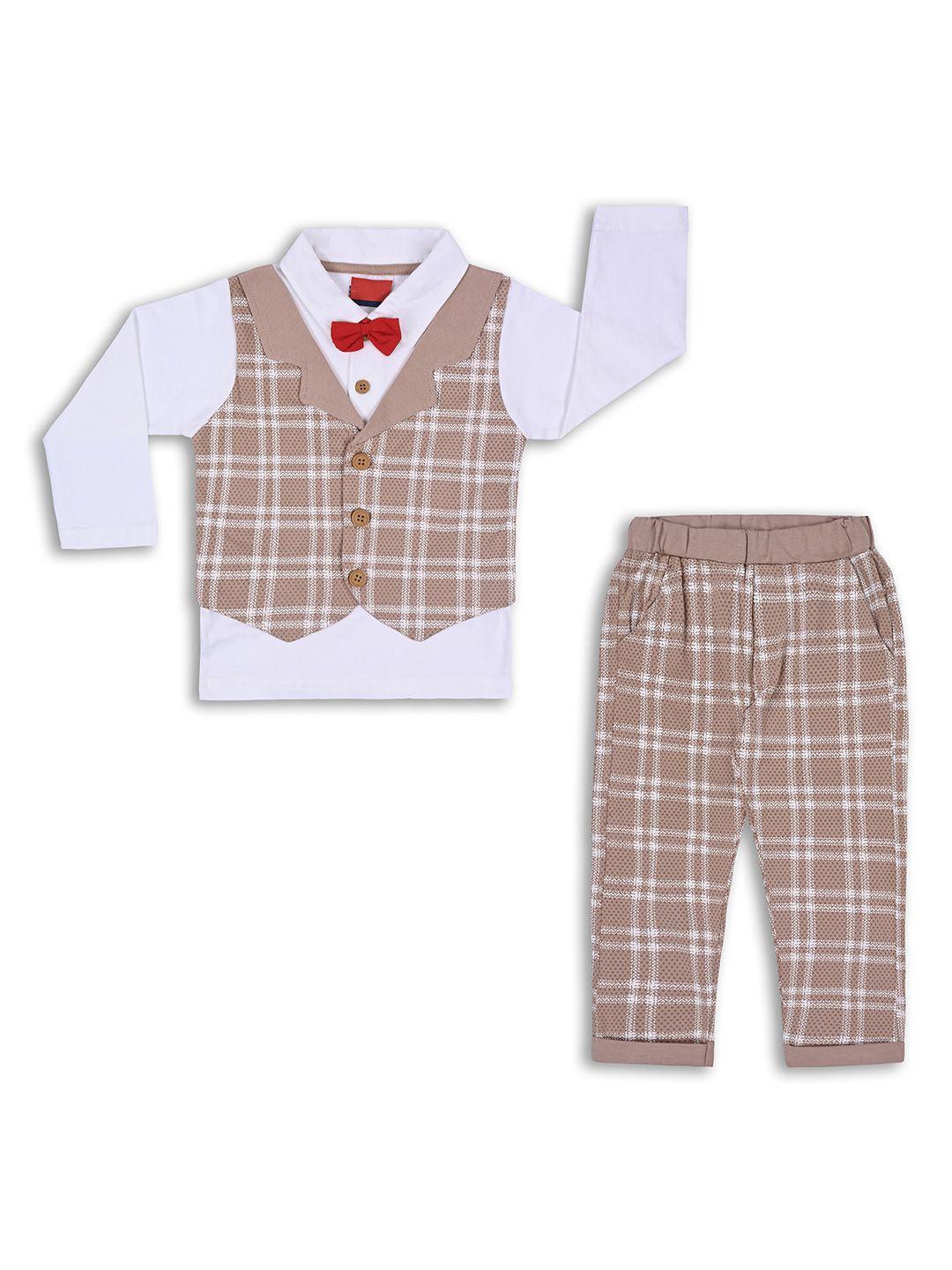 wish karo boys checked shirt with trousers & waistcoat