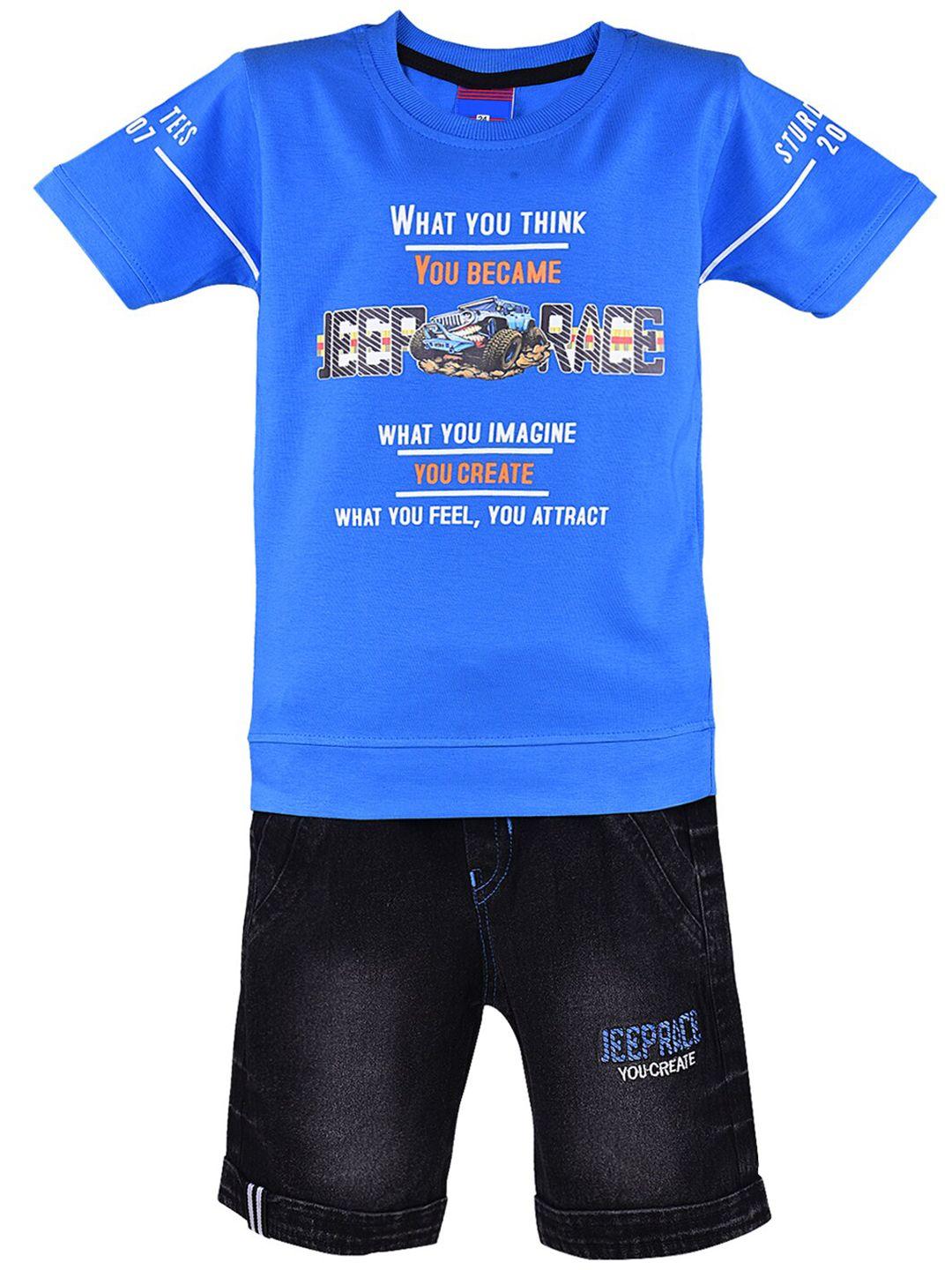 wish karo boys printed cotton blend t-shirt with shorts