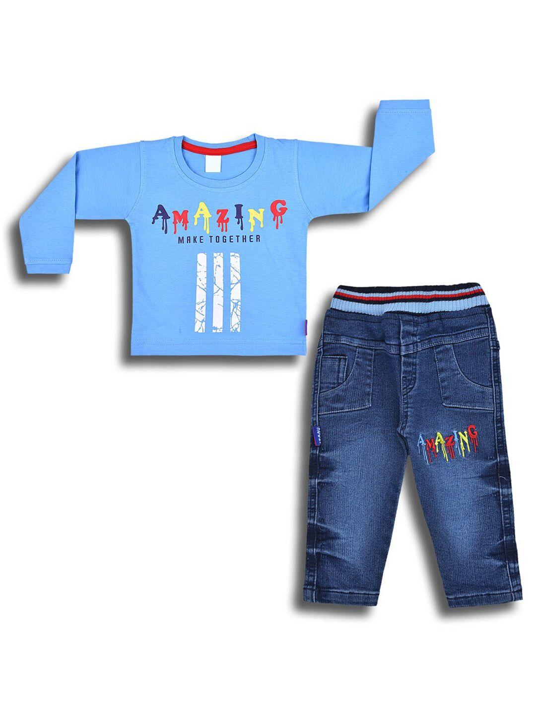wish karo boys printed cotton t-shirt with trousers