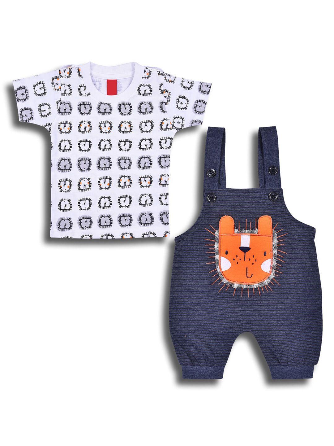 wish karo boys printed t-shirt with dungaree