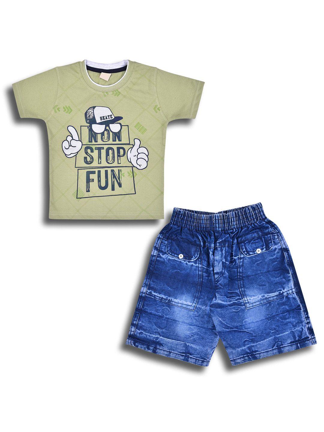 wish karo boys printed t-shirt with shorts set