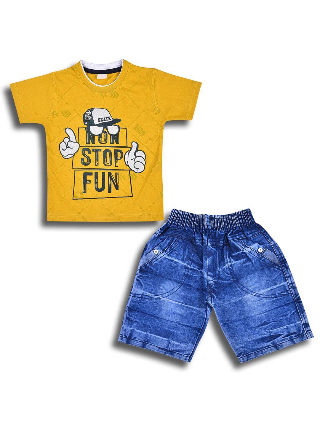 wish karo boys printed t-shirt with shorts