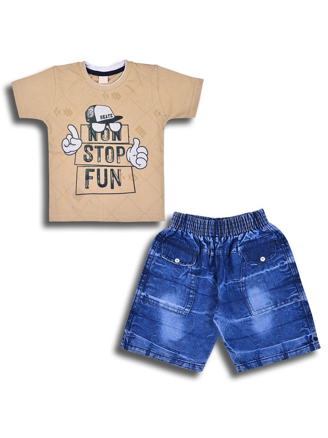 wish karo boys printed t-shirt with shorts