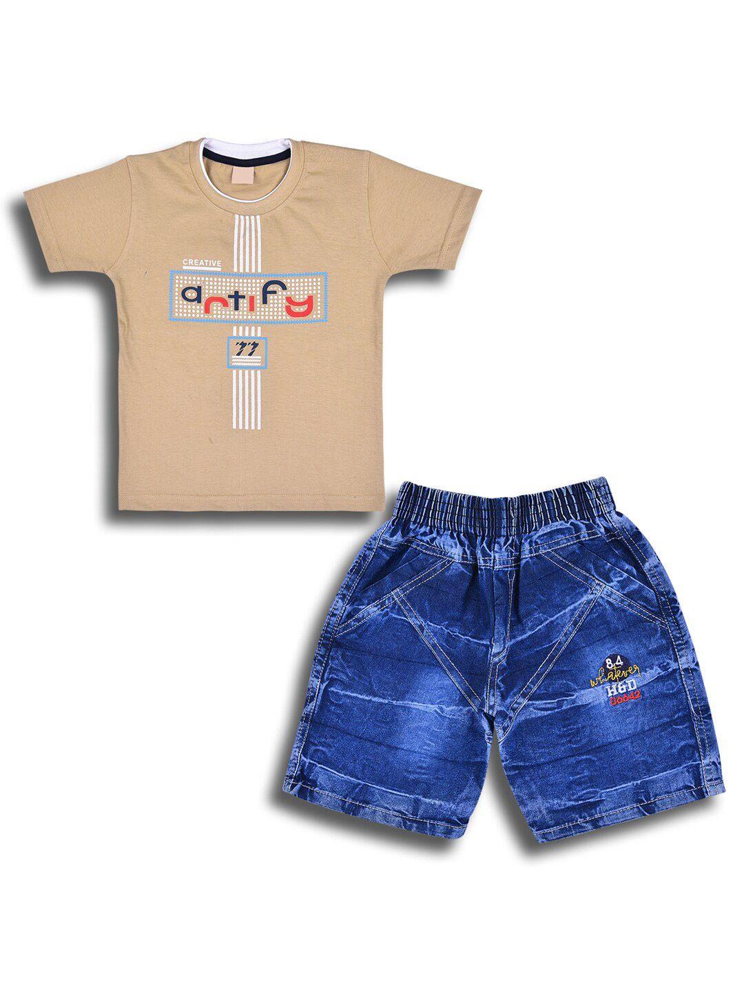 wish karo boys printed t-shirt with shorts