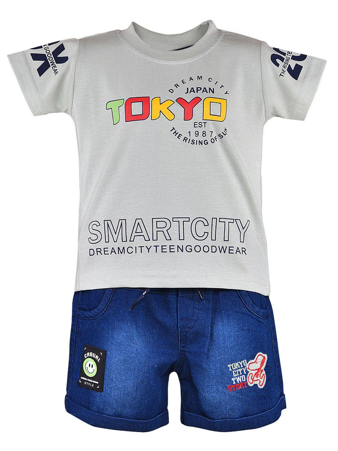 wish karo boys printed t-shirt with shorts