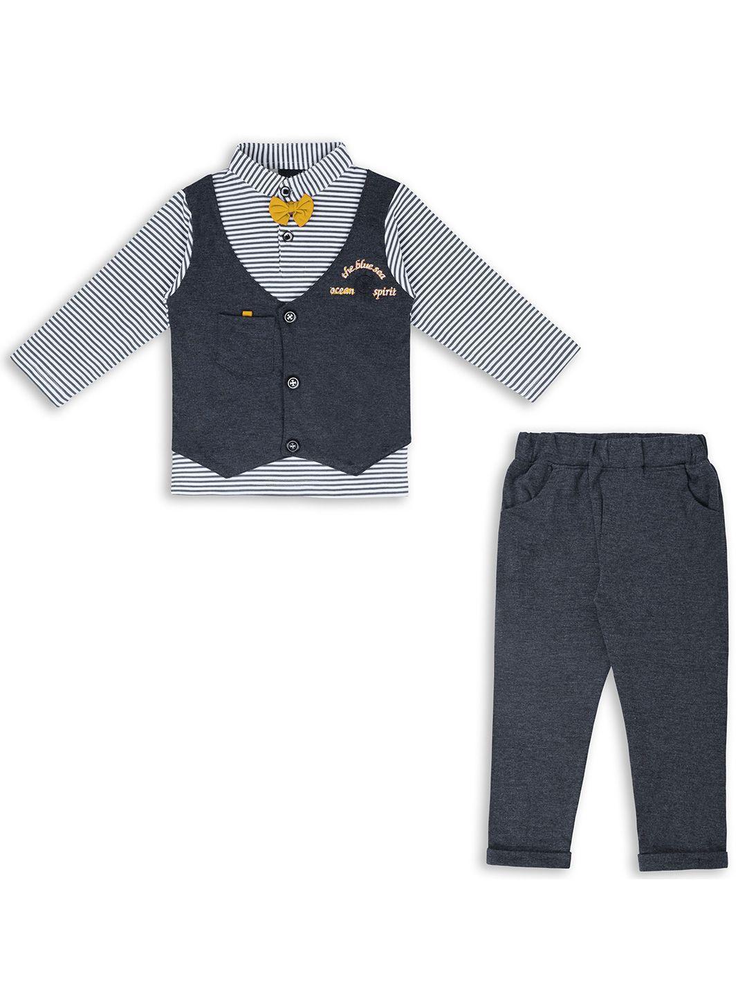 wish karo boys striped shirt with trousers & waistcoat