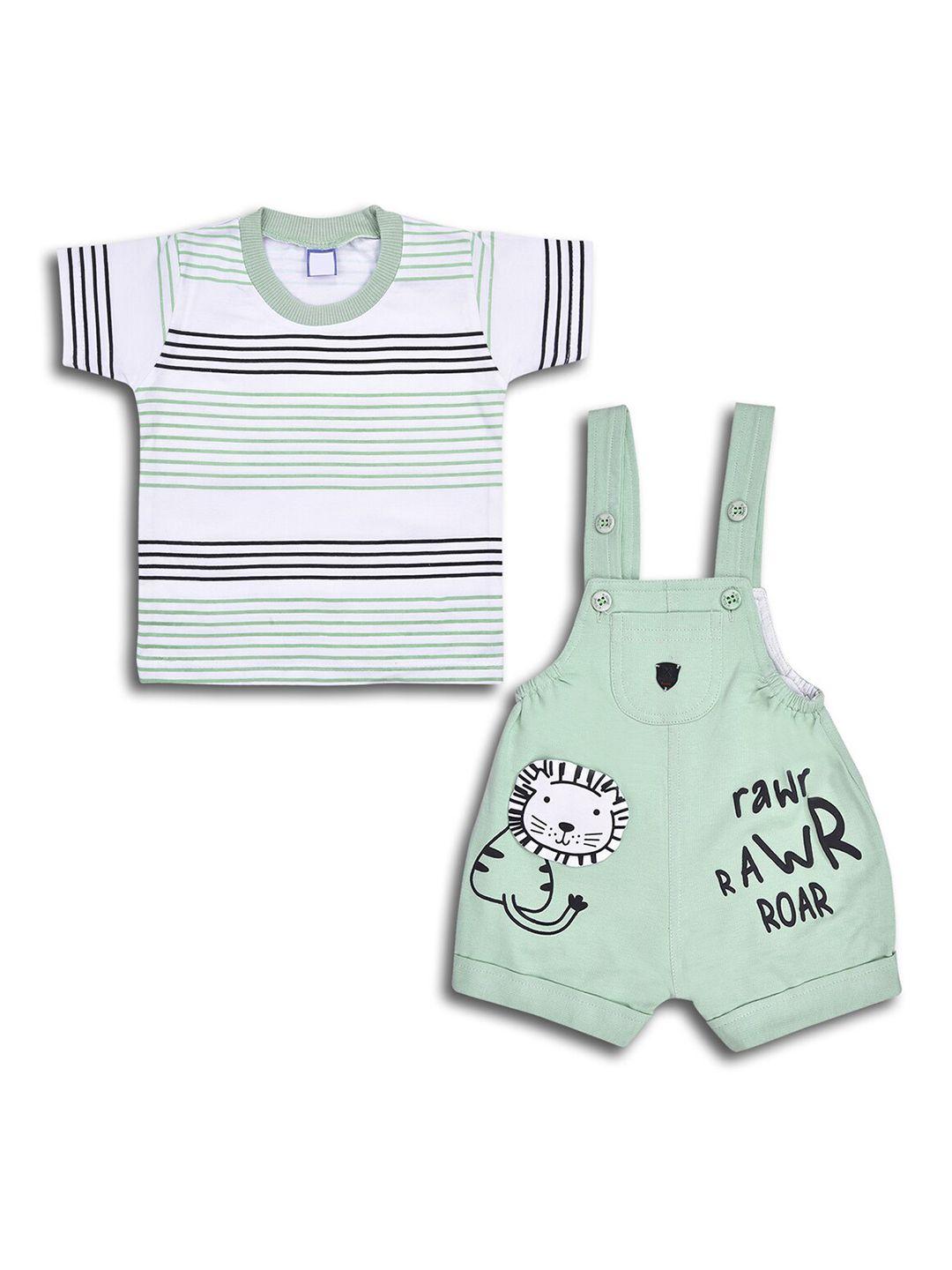 wish karo infants striped t-shirt with dungaree