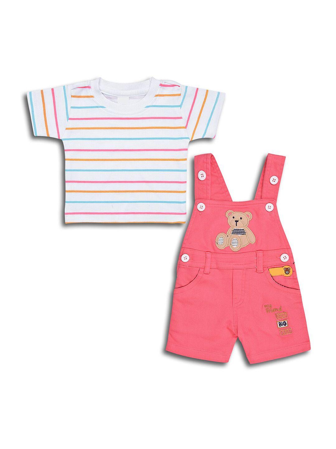 wish karo infants striped t-shirt with dungaree