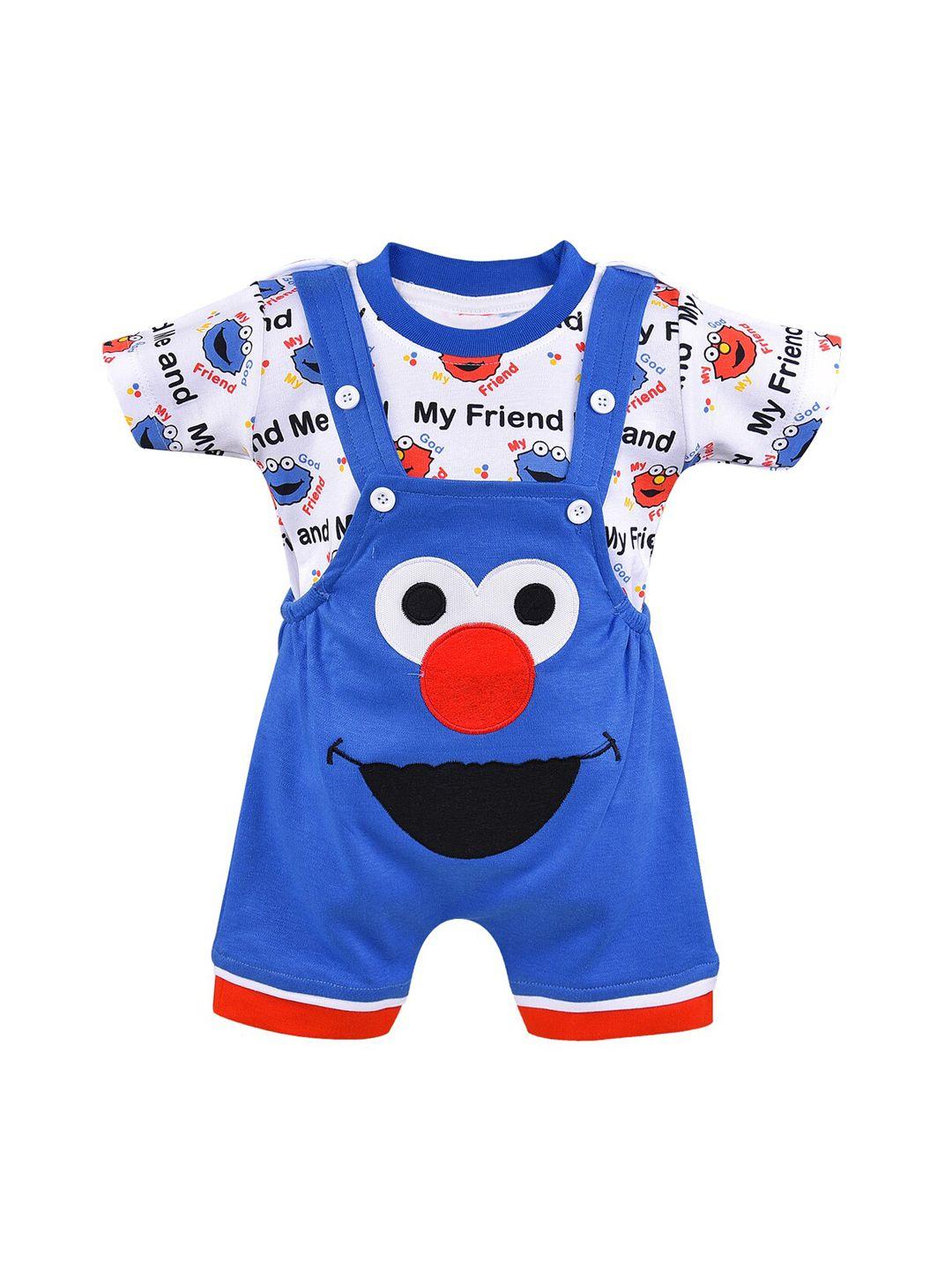 wish karo kids blue dungaree with t-shirt