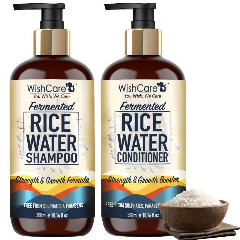 wishcare fermented rice water shampoo & conditioner or dry & frizzy hair - paraben & sulphate free
