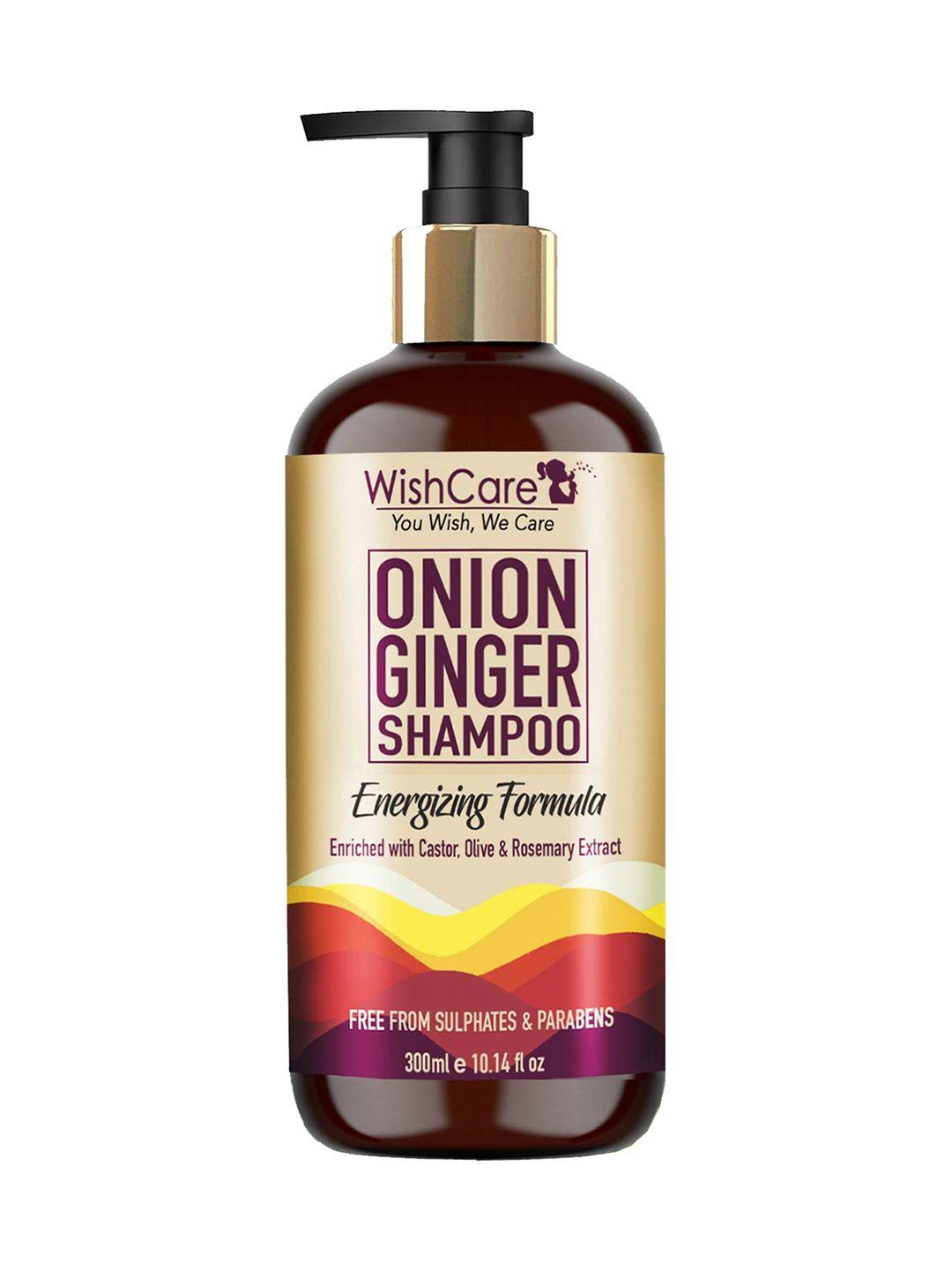 wishcare onion ginger shampoo - strengthening formula - for all hair types 300 ml