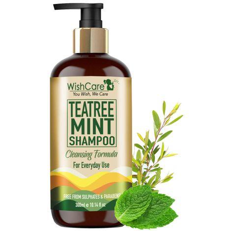 wishcare tea tree mint shampoo - anti dandruff shampoo - cleansing formula (300 ml)