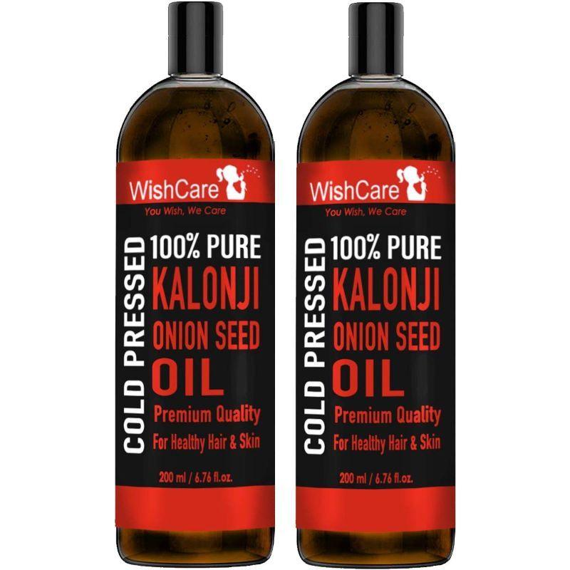 wishcare 100% pure cold pressed kalonji black onion seed oil for healthy hair & skin - pack of 2