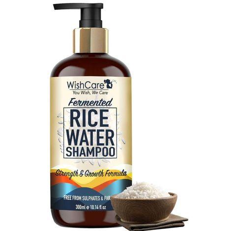 wishcare fermented rice water shampoo - strength & growth formula - free from sulphates & parabens- (300 ml)