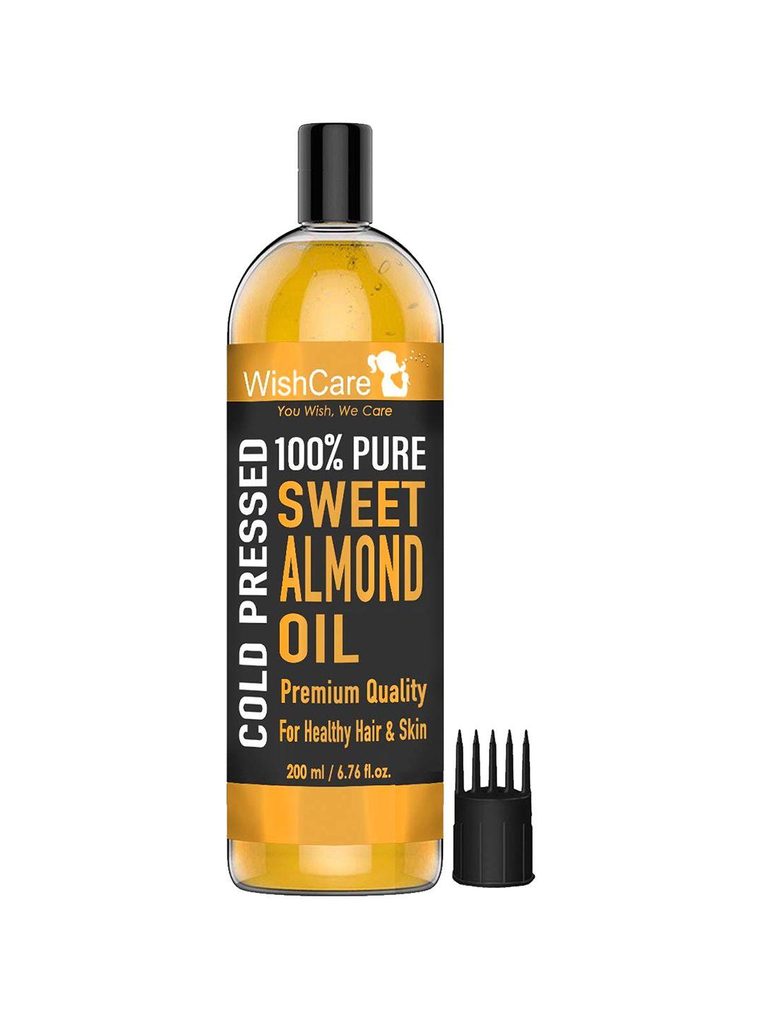 wishcare unisex pure cold pressed sweet almond oil 200ml