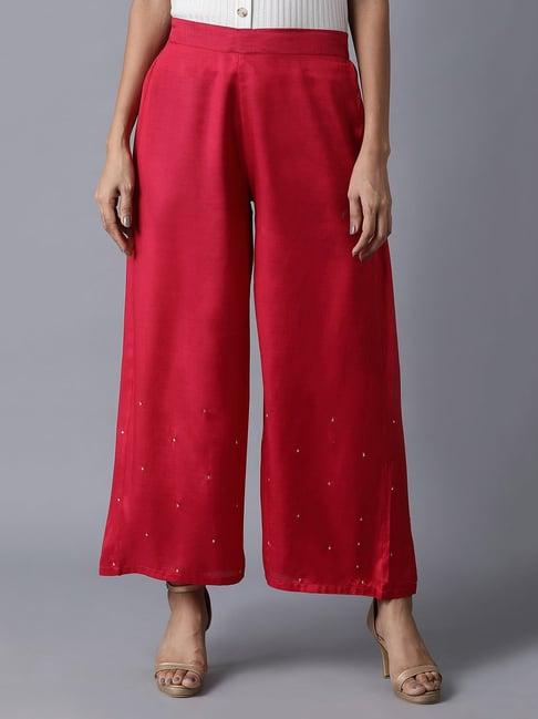 wishful by w red regular fit pants