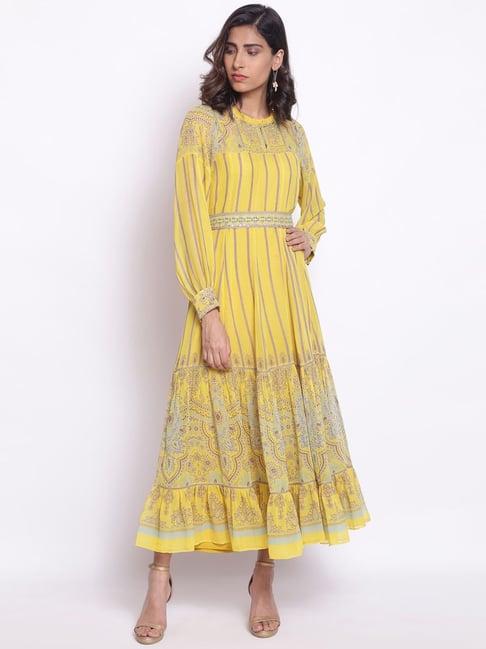 wishful by w yellow embellished maxi dress