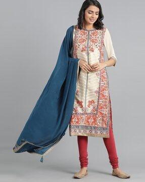 wishful printed straight kurta