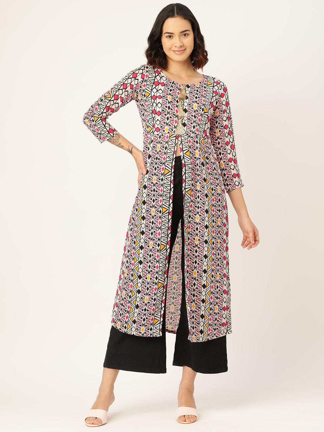 wisstler women geometric printed kurta