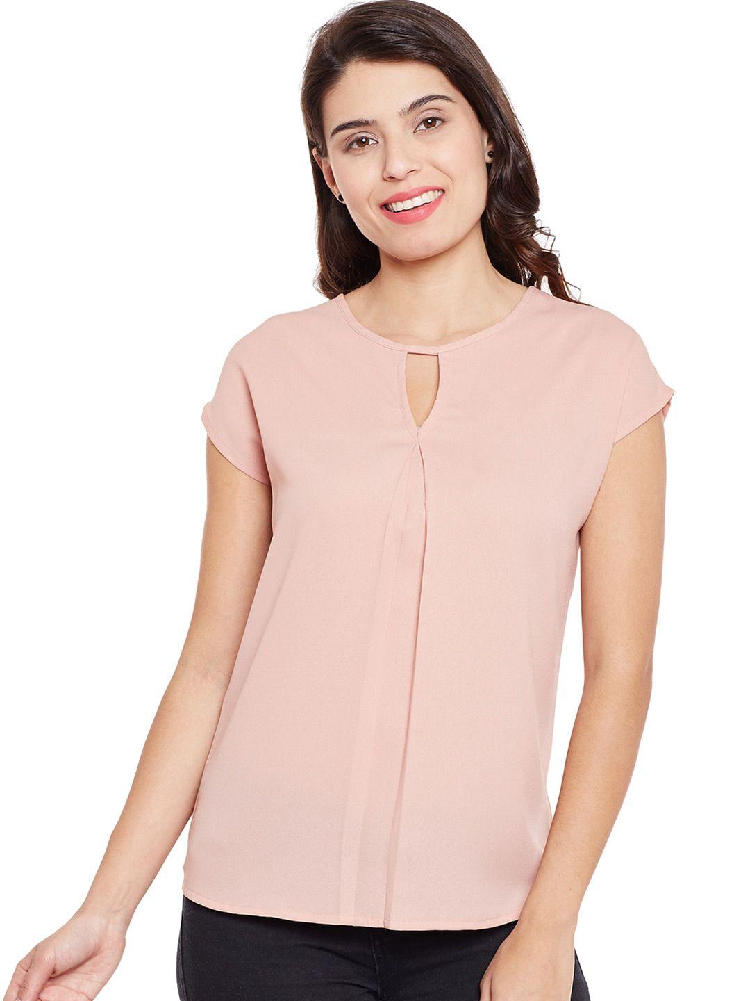 wisstler women peach-coloured solid top