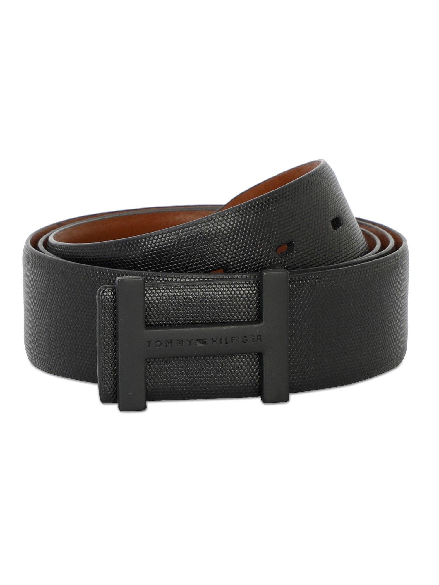 witherspoon mens leather reversible belt textured black & brown