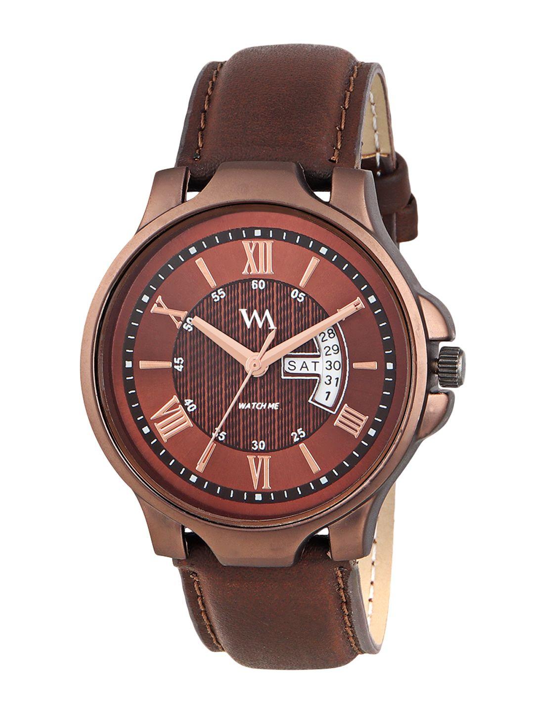 wm men brown analogue watch