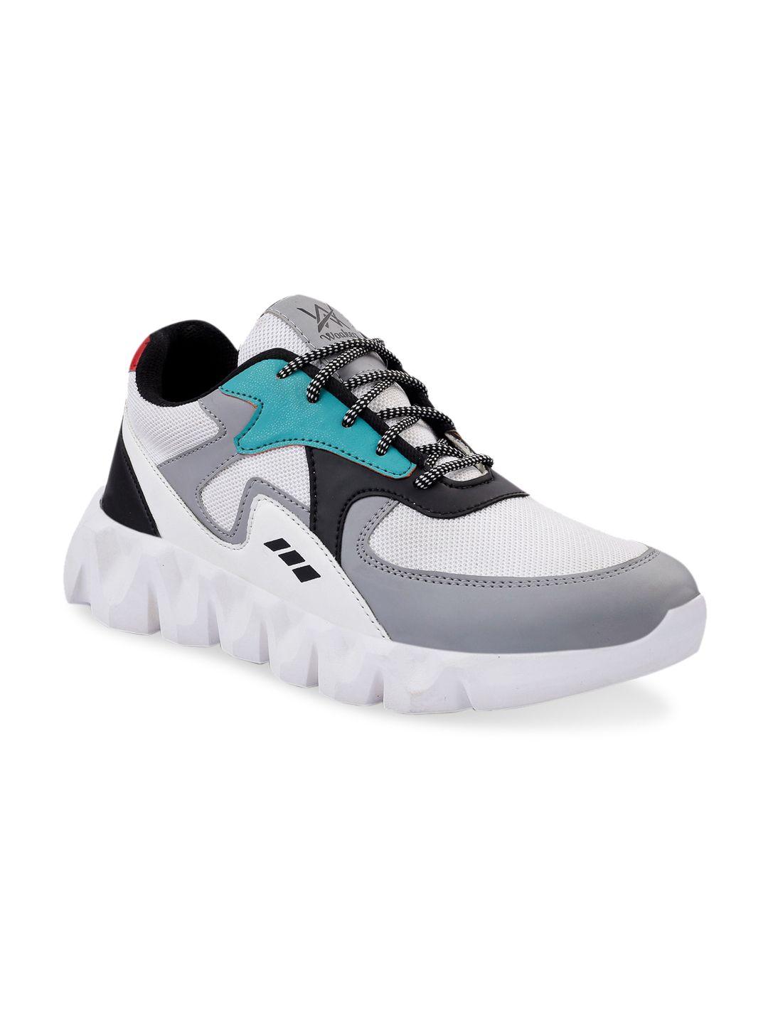 woakers men off-white & grey colourblocked sneakers