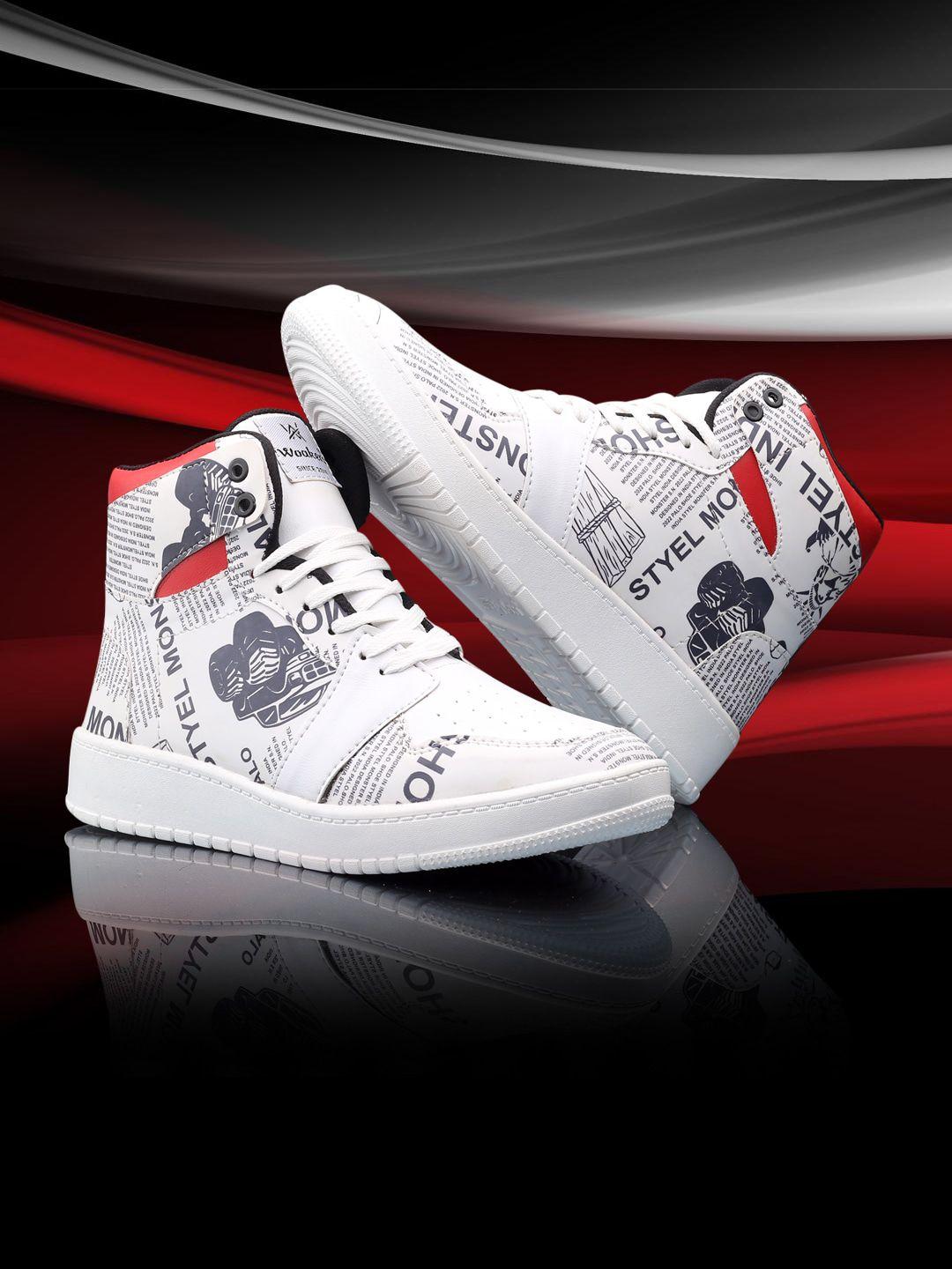 woakers men printed high-top sneakers