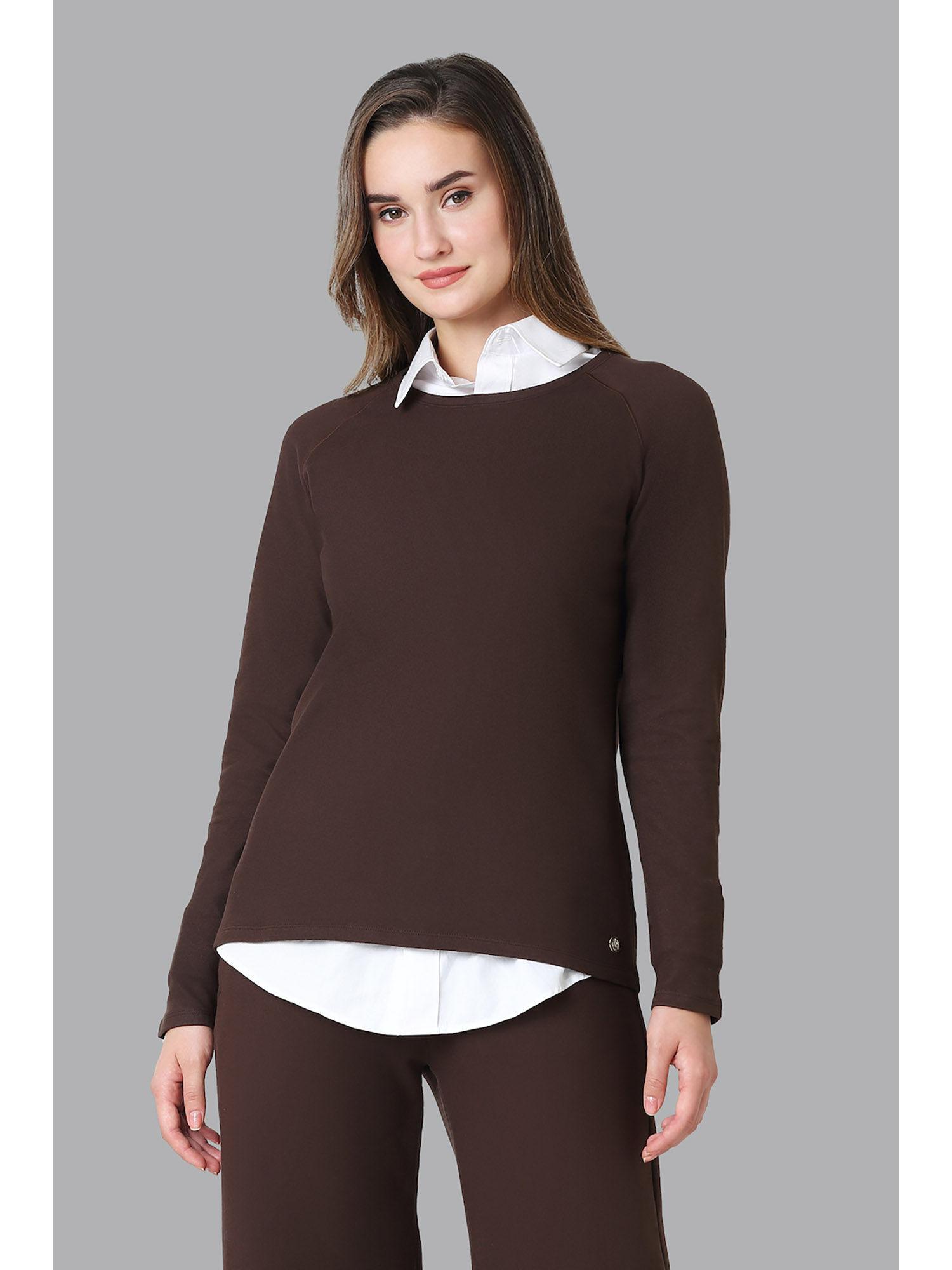 woman lingerie and athleisure elite long raglan sleeve & brushed fleece sweatshirt