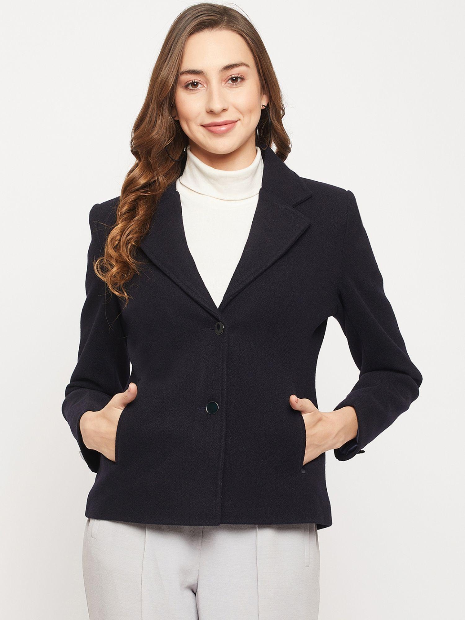 woman navy blazer