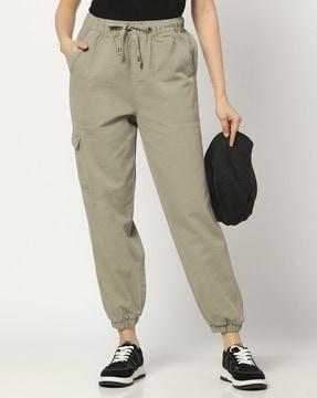 women ankle-length cargo joggers
