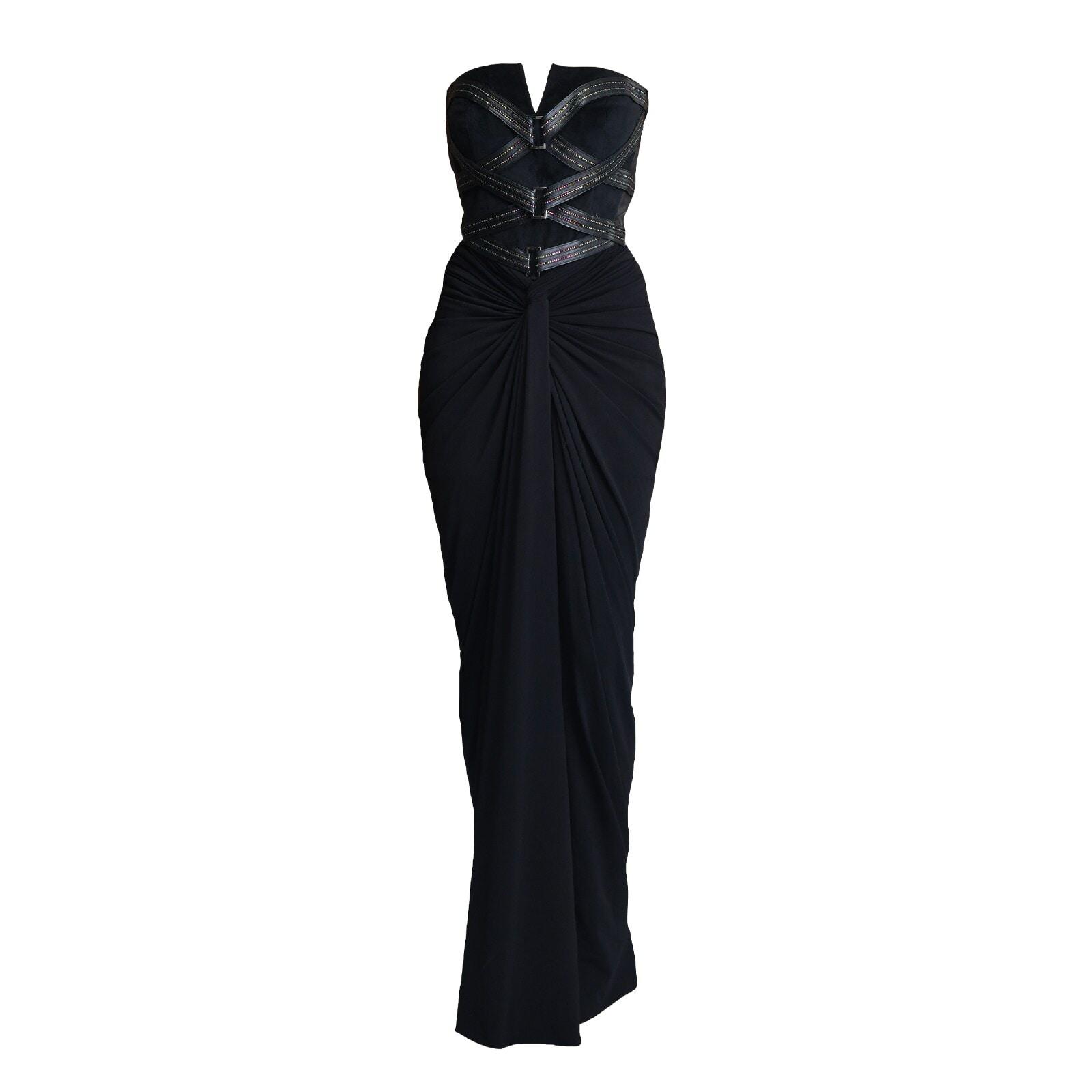 women black corset gown