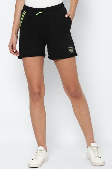 women-black-graphic-print-regular-fit-shorts