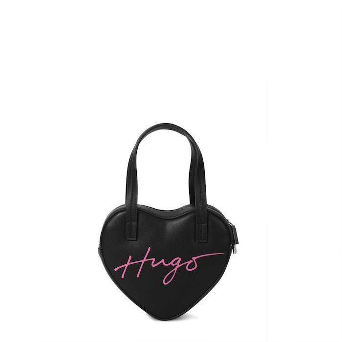 women black heart-shaped small clutch bag