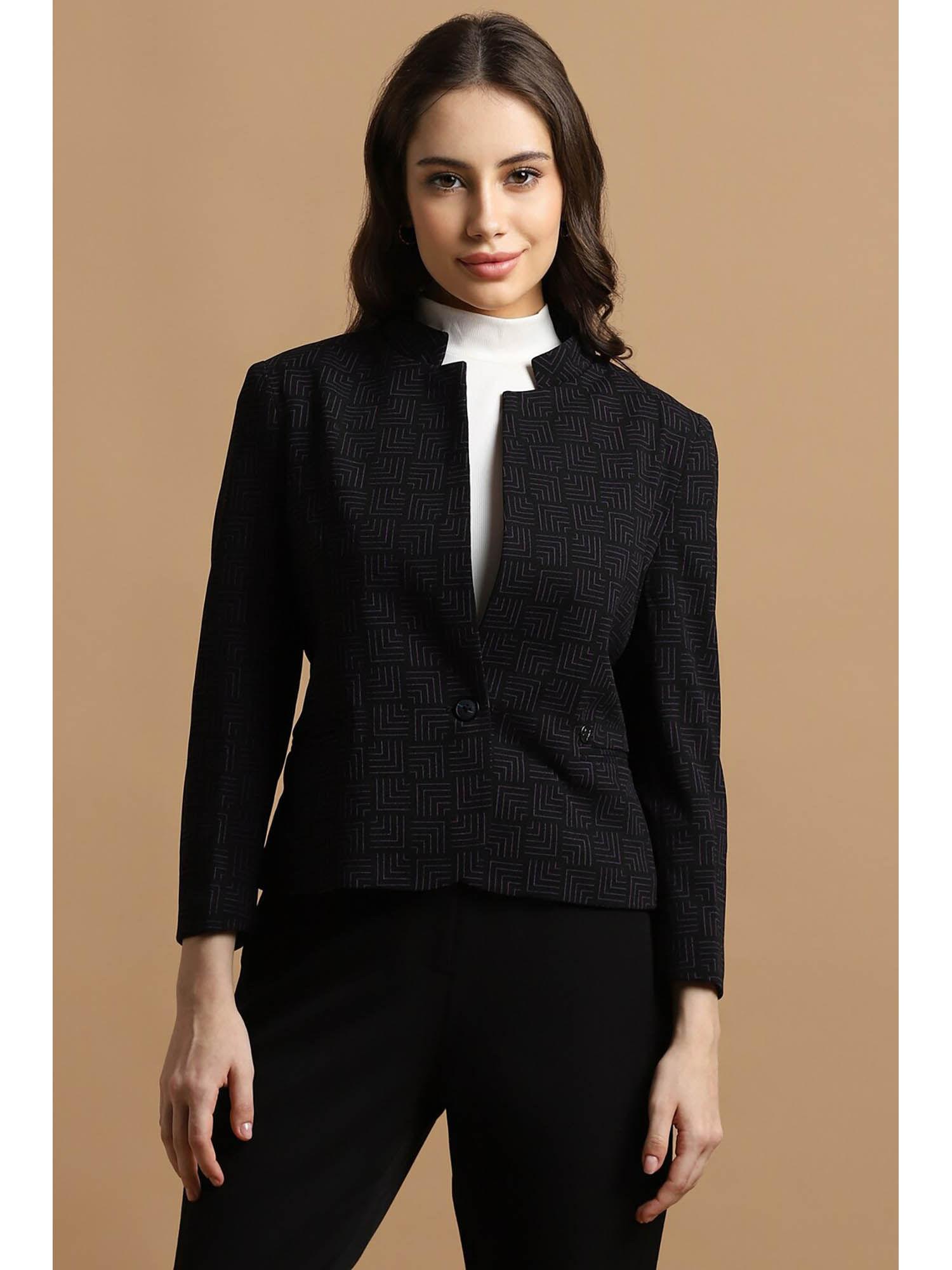 women black print casual blazer