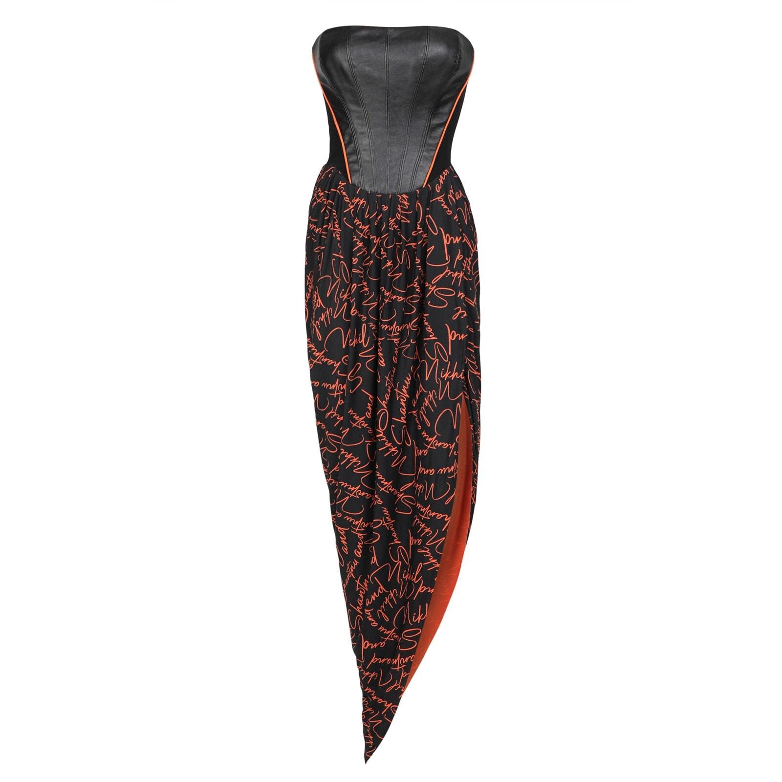 women black signature print saree gown