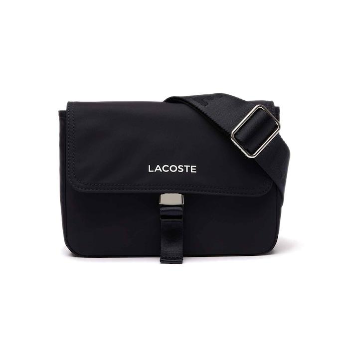 women blue active nylon flap close mini satchel
