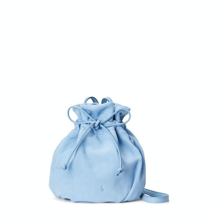 women blue the suede pony pouch
