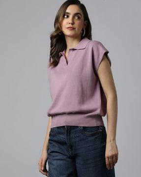 women boxy fit top with extended sleeves