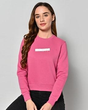 women brand embossed sweatshirt