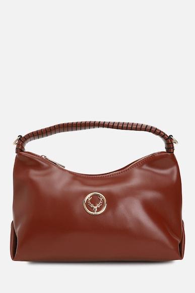 women brown casual sling bag