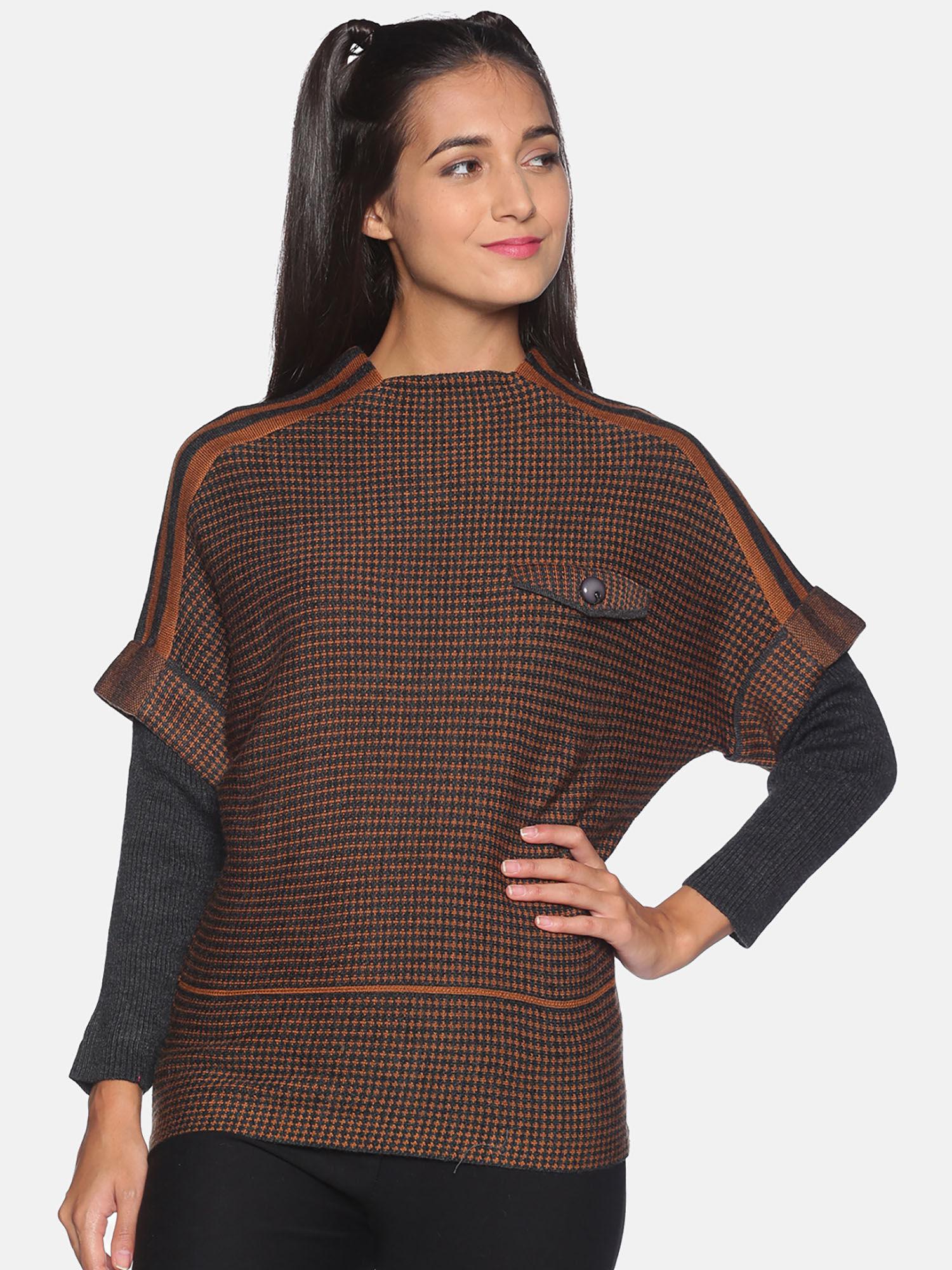 women brown color sweater
