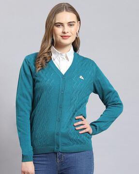 women button-front v-neck cardigan